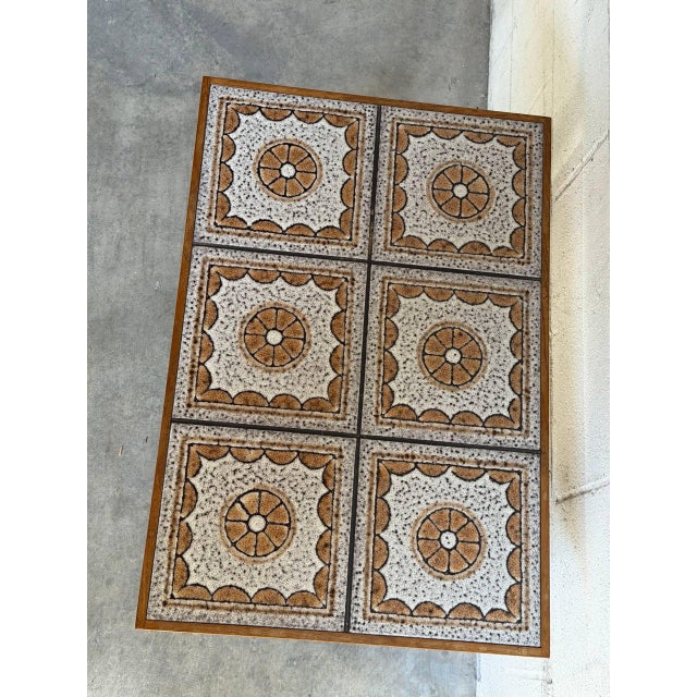 Vintage Danish Modern Teak Tile Top Side Table Mid Century Scandinavian End Accent Table For Sale In Los Angeles - Image 6 of 9