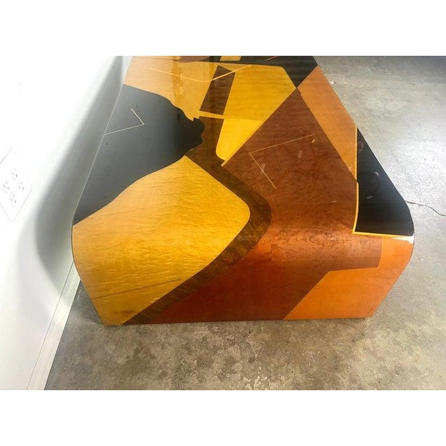 1970s Mid-Century Geometric Lacquered Waterfall Shaped Table For Sale - Image 5 of 7
