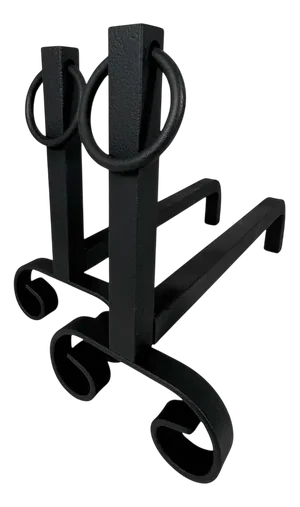 Art Deco Modern Cast Iron Andirons, 1930s, Set of 2