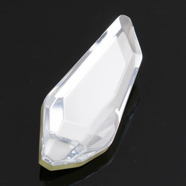 Kaso Oversized Silver Mirror Ice Cube Lucite Asymmetric Pin Brooch For Sale - Image 4 of 9