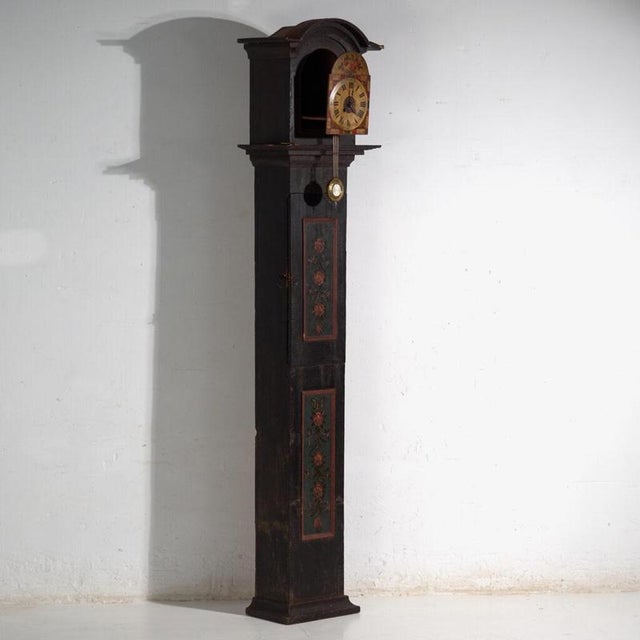 Longcase Clock in Painted Pine, Central Europe, 1850 For Sale - Image 4 of 4