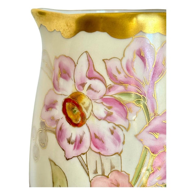 Early 1900s Elite Works Limoges Hand-Painted Narcissus Cider Pitcher For Sale In Chicago - Image 6 of 8