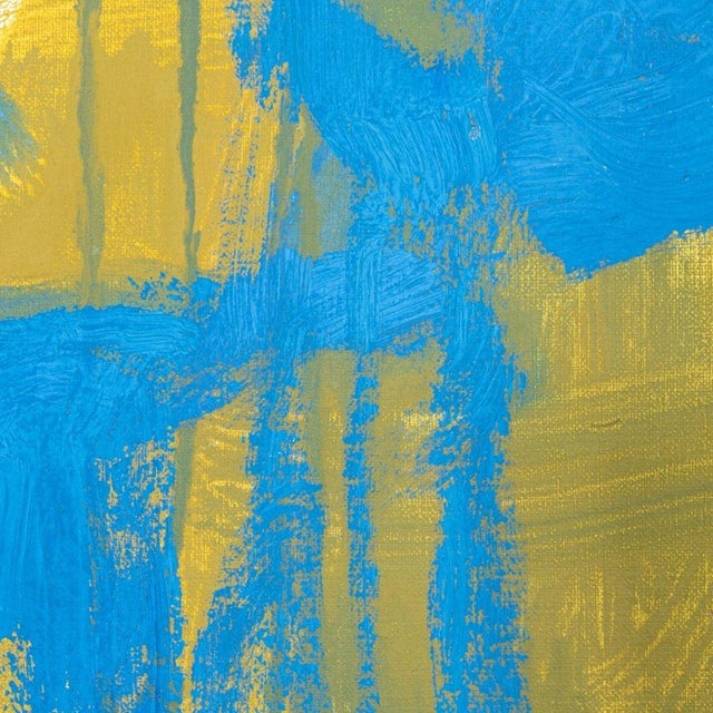 Robert O'Meara Abstract Composition in Blue Oil For Sale - Image 4 of 6