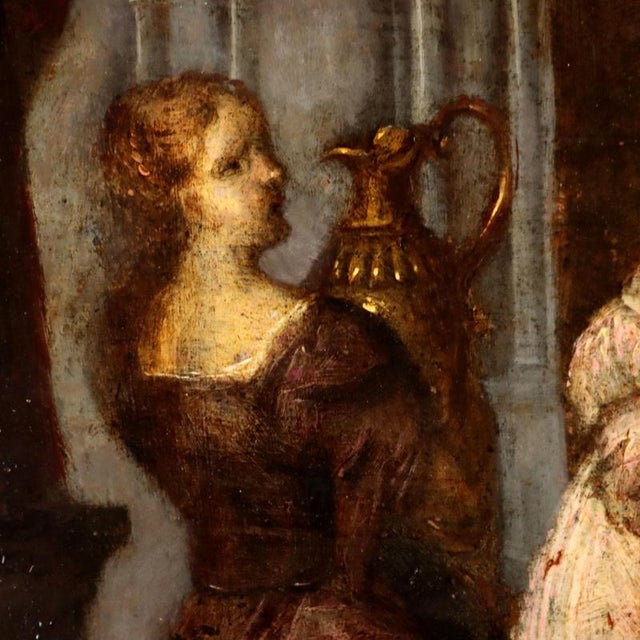 The Washing of the Feet, Oil on Metal on Wood Panel For Sale - Image 5 of 10