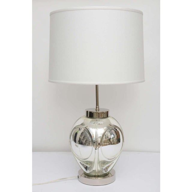 Mid-Century Modern Polished Chrome & Mercury Glass Table Lamp Base For Sale - Image 10 of 10