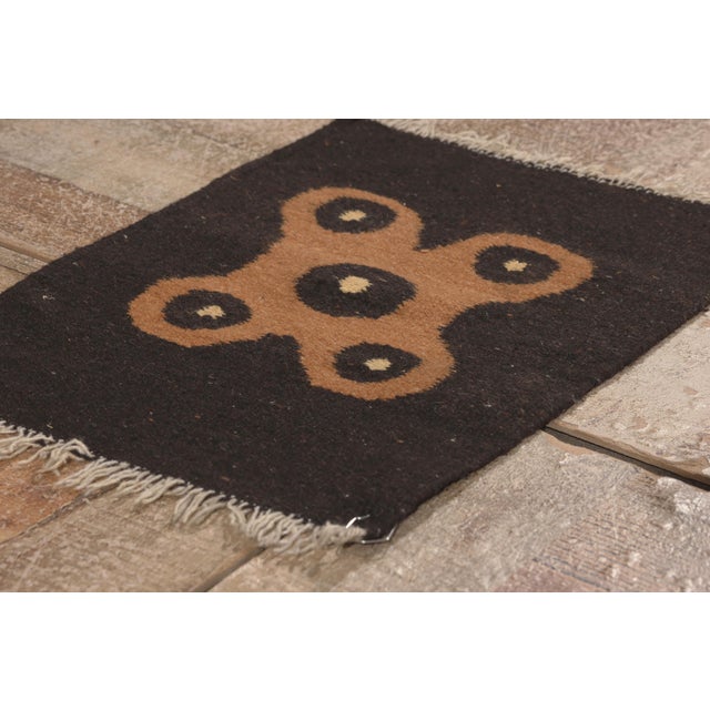 Coffee Vintage Mexican Zapotec Rug, 01'02 X 01'06 For Sale - Image 8 of 10