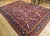Vintage Heriz Rug, Hand-Knotted Wool, Allover Geometric Pattern, Red & Blue, 8x11 For Sale - Image 4 of 15