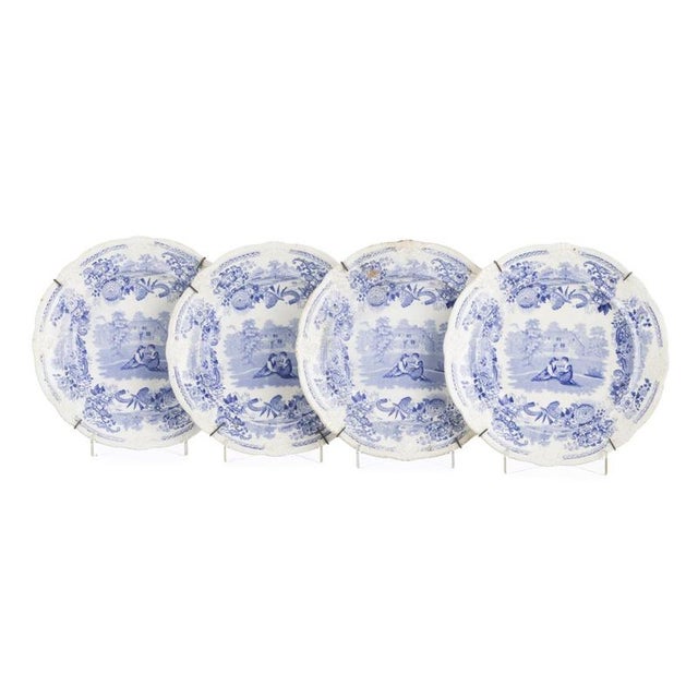 Faience Plates from Davenport, 19th Century, Set of 4 For Sale - Image 6 of 6