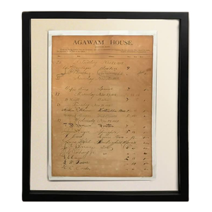 1882 Agawam House Hotel Register Page, Ipswich, Massachusetts