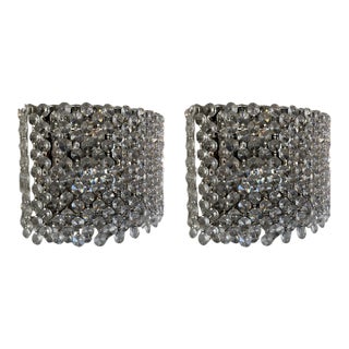 Set of Two Geomatrix by Schonbek Refrax Sconces With Swarovski Crystals For Sale