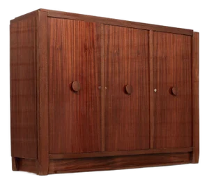 Antique French Art Deco Mahogany Sideboard Cabinet by Andre Sornay