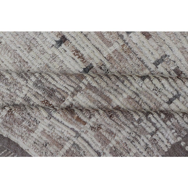 Modern Moroccan Rug With All-Over Design in Muted Tones by Keivan Woven Arts For Sale - Image 11 of 12