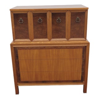 Basic Witz Mid Century Modern Tall Chest of Drawers Highboy 6575 For Sale