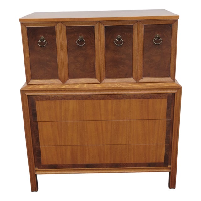 Basic Witz Mid Century Modern Tall Chest of Drawers Highboy 6575 For Sale