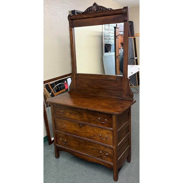 Victorian Victorian Eastlake Style Dresser With Mirror For Sale - Image 3 of 12