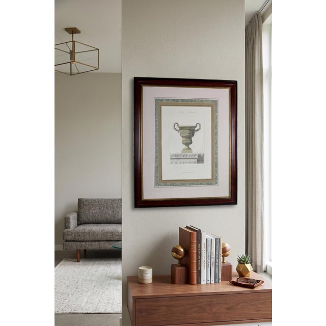 Louis XIV Style Vase, Versailles Neptune Basin, Lithograph, 1960s, Framed For Sale - Image 4 of 14