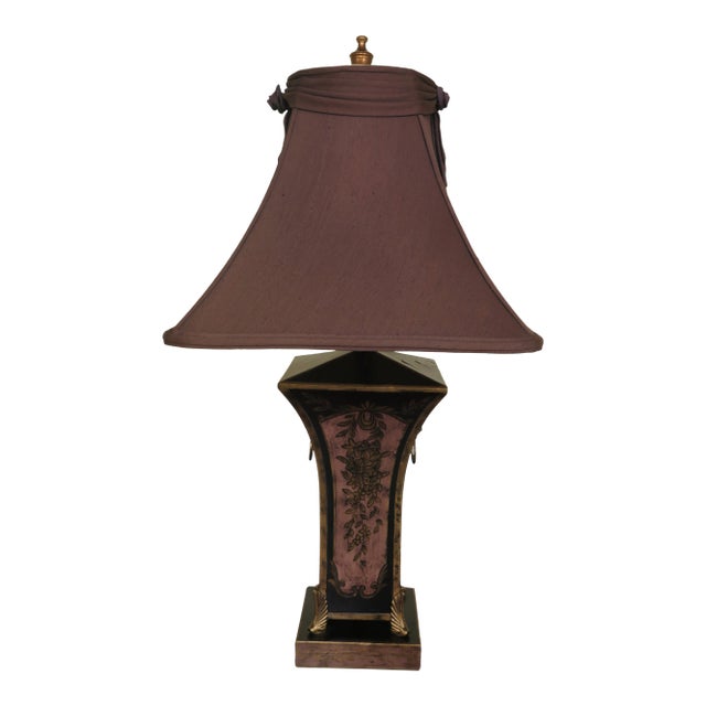 1990s Brandburn Gallery Toleware Regency Decorated Lamp For Sale