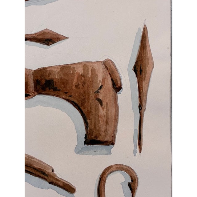 Antique Watercolor Bronze Age Tools From the Dmitry Samokvasov Collection in Moscow c.1910 For Sale - Image 12 of 17