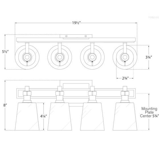 Visual Comfort Thomas O'Brien for Visual Comfort Signature Bryant Four-Light Bath Sconce in Polished Nickel with White Glass For Sale - Image 4 of 4