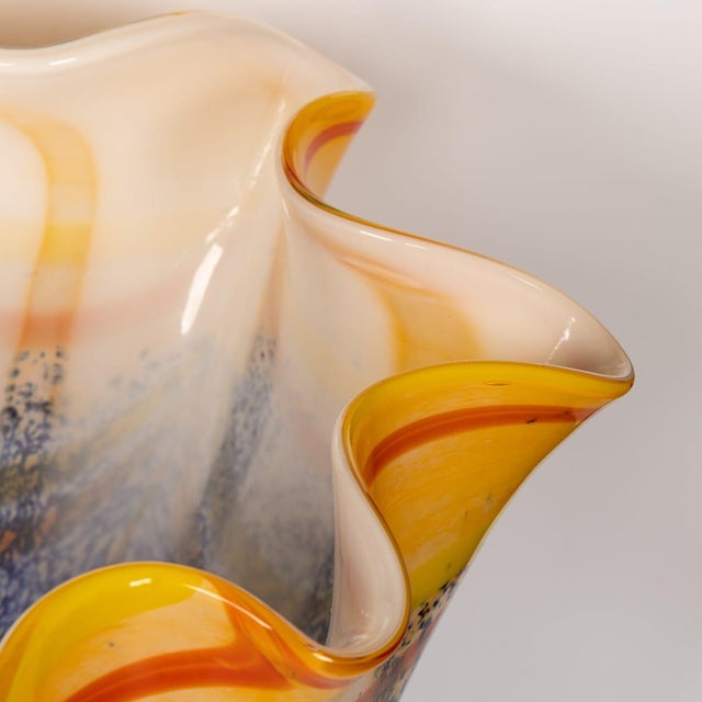 Vintage 20th Century Italian Hand Blown Murano Glass Vase, 1990s For Sale - Image 9 of 14