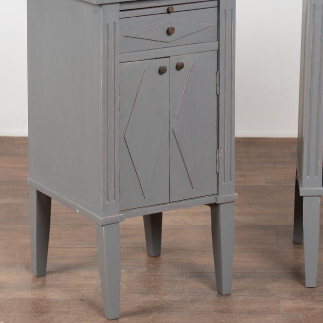 Pair of 20th Century Swedish Gray Painted Pine Nightstands For Sale - Image 11 of 12