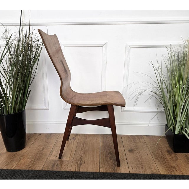 Wood Mid-Century Modern Italian Walnut Wood Side Lounge Chair, 1960s For Sale - Image 7 of 9