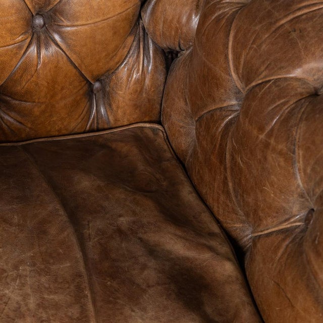 21st Century English Brown Leather Chesterfield Armchair by Halo For Sale - Image 3 of 18