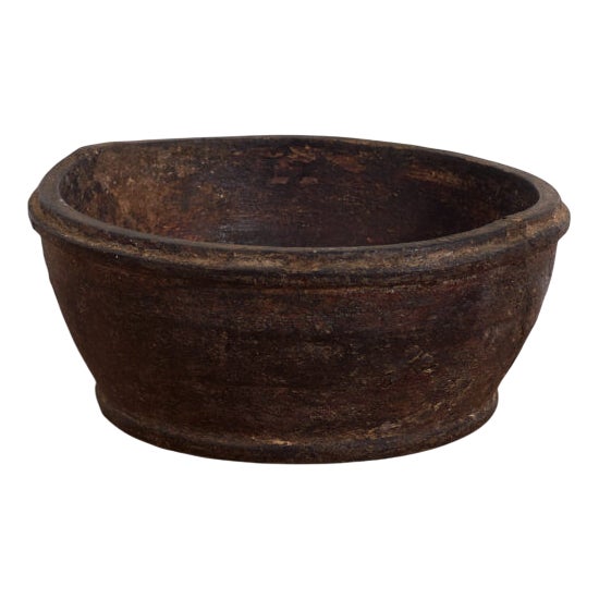 Antique Carved Wooden Bowl For Sale