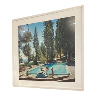 Framed Pools at Lake Tahoe Print by Slim Aarons 40"x40" For Sale