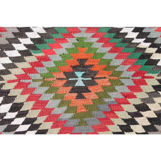 1960's Vintage Turkish Kilim Rug - 77" X 111" For Sale - Image 9 of 11