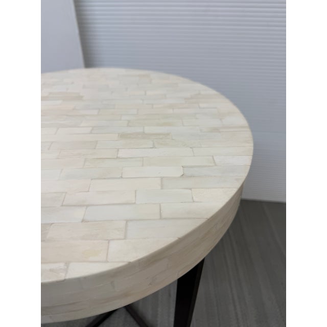 Bone West Elm Bone Side Table, Ivory For Sale - Image 7 of 12