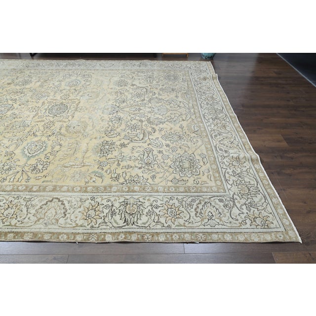 Coffee 1970s Vintage Persian Handmade Wool Cotton Area Rug For Sale - Image 8 of 11