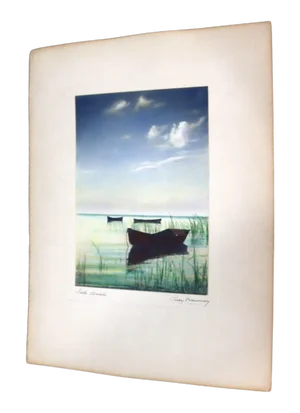 Percy Murray Lake Boats Signed Vintage Photograph