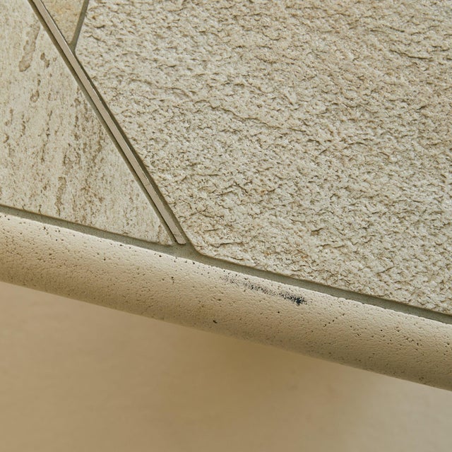 Stone Dutch Brutalist Stone + Metal Inlay Coffee Table in Manner of Paul Kingma, 1970s For Sale - Image 7 of 18