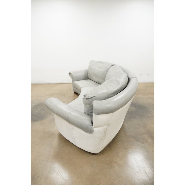 Custom Italian Curved Conversation Sofa For Sale - Image 13 of 16