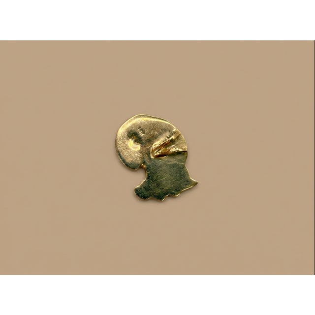Metal Mid-Century 14k Curled Sleeping Cat Pendant For Sale - Image 7 of 7