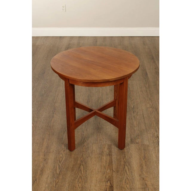 Mission Stickley Mission Collection Cherry Round Lamp Table For Sale - Image 3 of 12