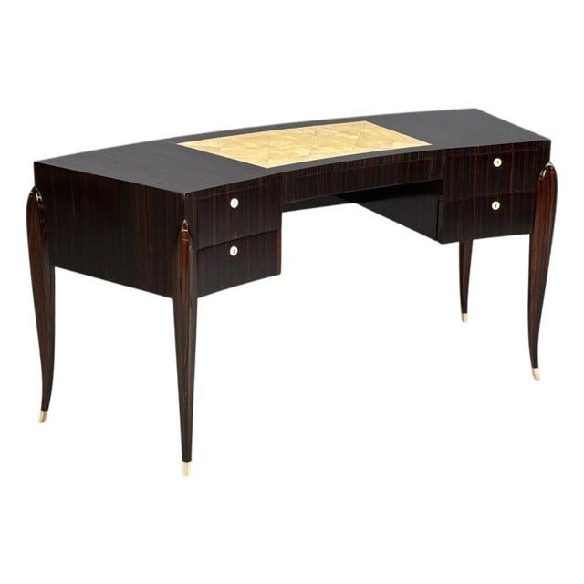 Émile-Jacques Ruhlmann Attr., Desk, Macassar Mahogany, Shagreen, France, 1900s For Sale