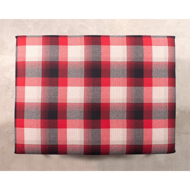 Ralph Lauren Ralph Lauren Mahogany Plaid Sadler Cocktail Ottoman 4 Ft. For Sale - Image 4 of 18