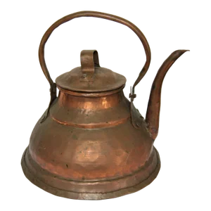 Antique Primitive Copper Kettle With Lid