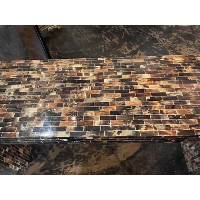 Mid-Century Modern Mid Century Modern Tessellated Horn Console For Sale - Image 3 of 8