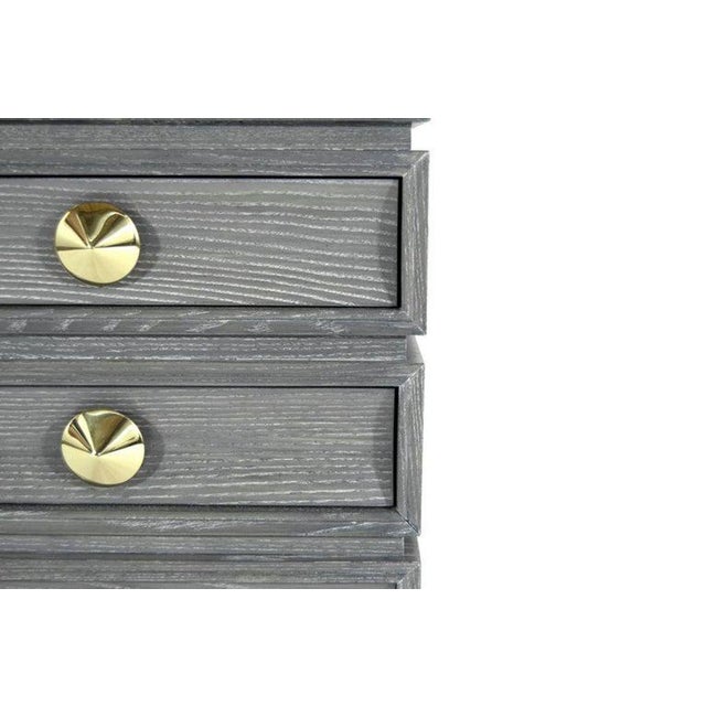 Wood Stacked End Tables in Grey Ceruse For Sale - Image 7 of 10