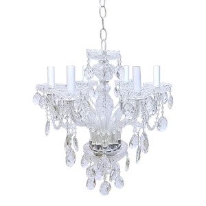 Vintage Venetian Crystal Chandelier With Crystals Beads and Drops