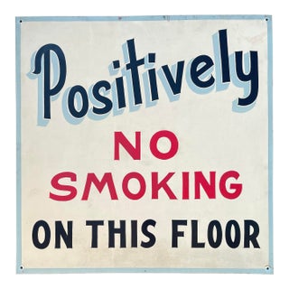 Antique Hand Painted No Smoking Sign From Knoxville Building For Sale