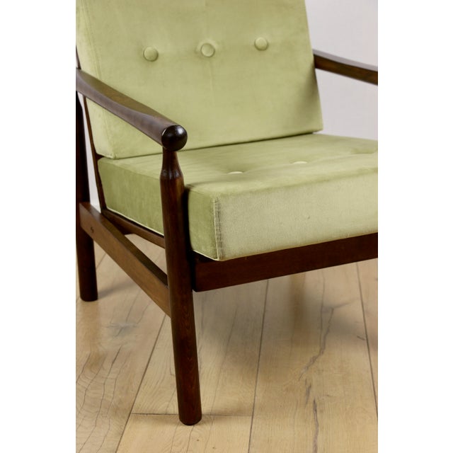 Vintage Wooden Stobrawa Armchair in Olive from Bączyk For Sale - Image 12 of 13