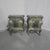 A superb pair of bombe shaped two drawer painted chests of drawers, partial gilded, in excellent overall condition. 25.5"...