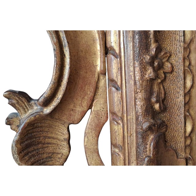Antique Carved Wooden Framed Mirror, 1800s For Sale - Image 6 of 11