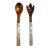 1960s Mid Century Modern Genuine Shell-Craft Products Capiz & Wood Salad Set - 7 Pieces For Sale - Image 10 of 17