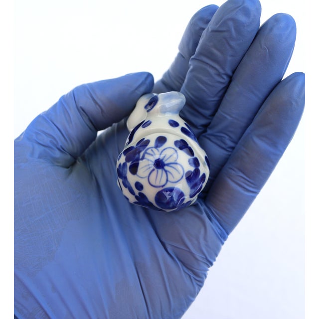 Blue Vintage Delft Blue and White Bunny Rabbit Ceramic Place Card Holders-Set of 11 For Sale - Image 8 of 15