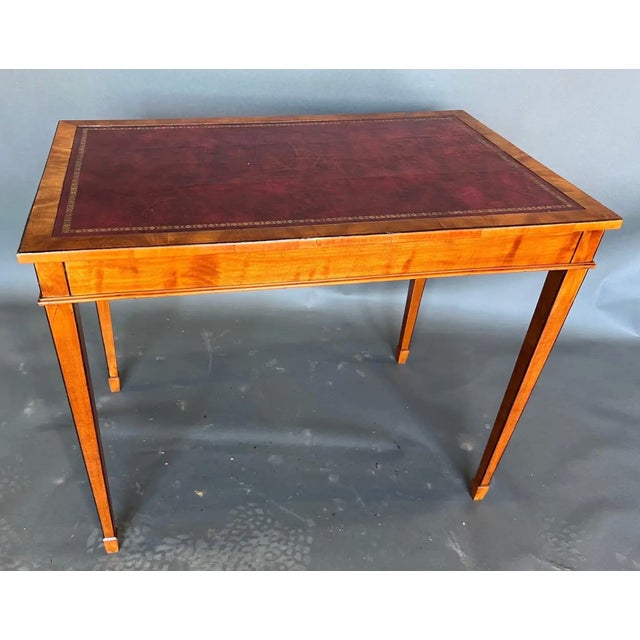 19th Century English Satinwood and Leather Table For Sale In Richmond - Image 6 of 8